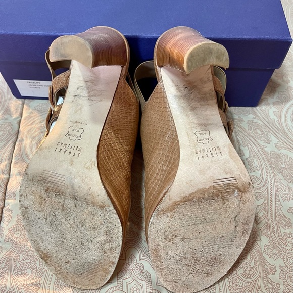 Stuart Weitzman open toe king cobra brown booties - Picture 3 of 5